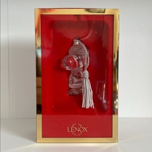 NEW Lenox Lead Crystal Snoopy Peanuts ornament with frosted accents